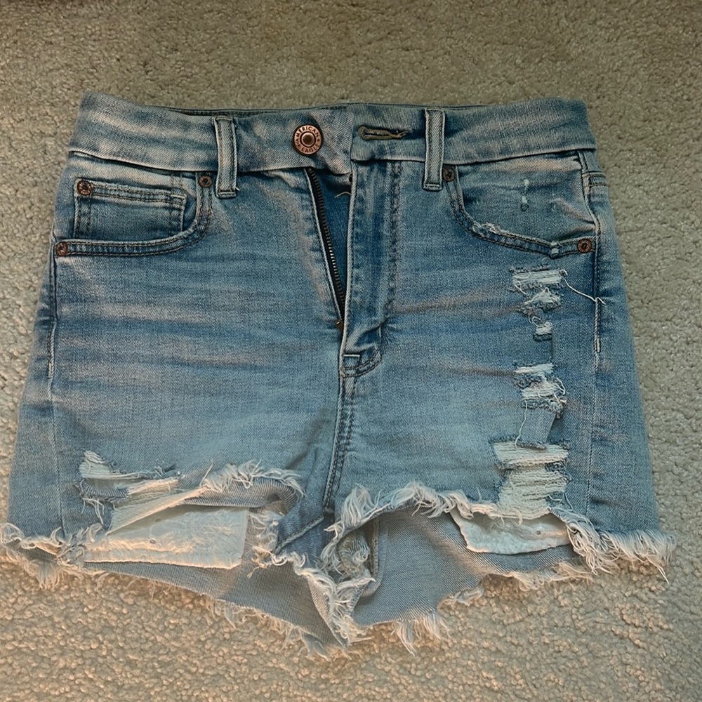 American Eagle high waisted denim/jean shorts size 2